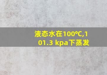 液态水在100℃,101.3 kpa下蒸发